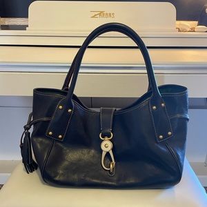Dooney & Bourke |FlorentineLeather Logo Lock Satchel|
Navy
